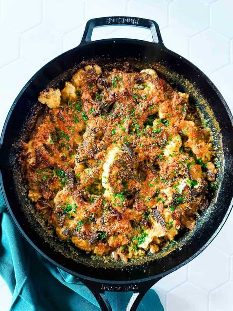 Herb-Infused Cauliflower Broccoli Gratin