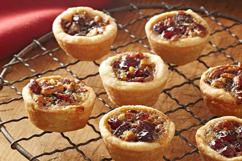 Mini Pecan Tarts with Cranberry Glaze