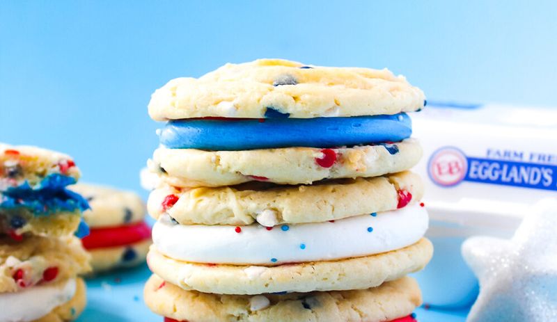 Patriotic Sugar Cookie Sandwiches