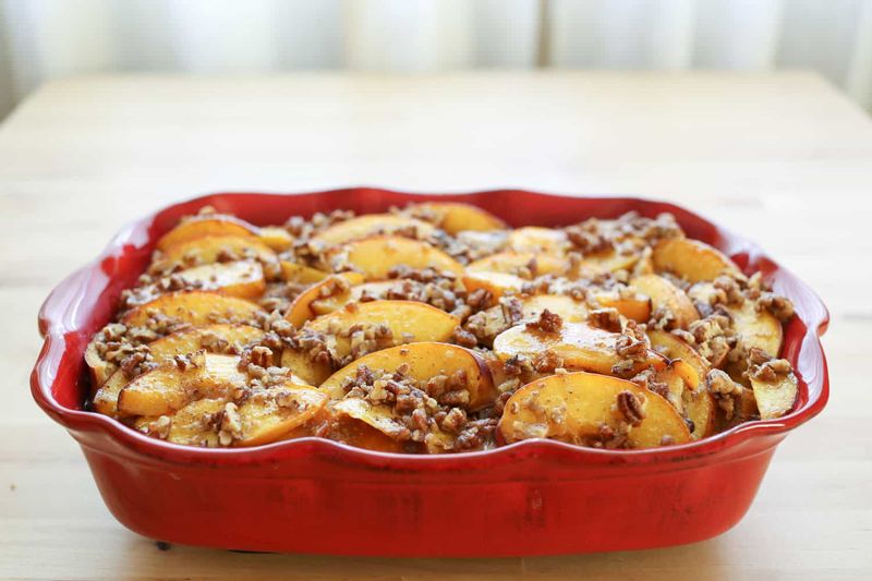 Peaches and Cream Overnight Casserole