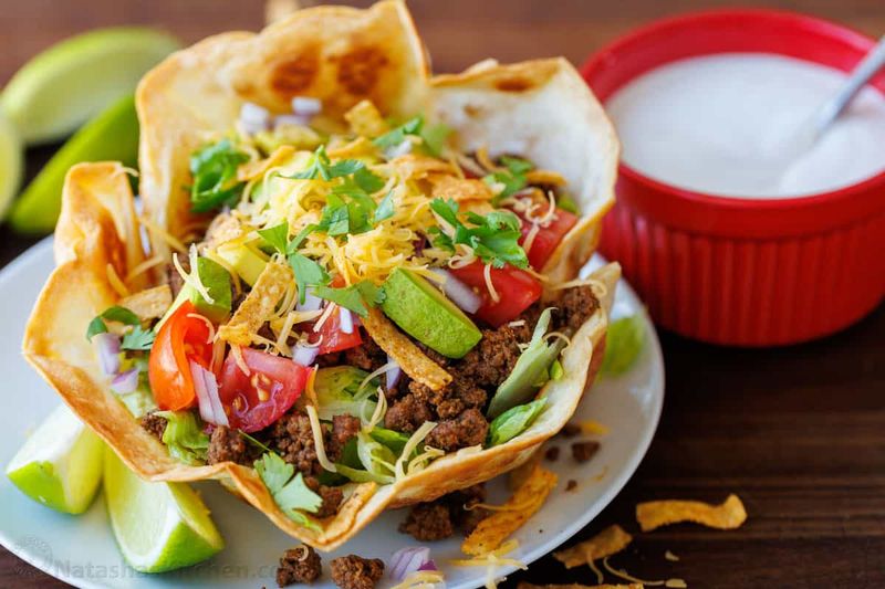 Taco Salad with Fried Shell