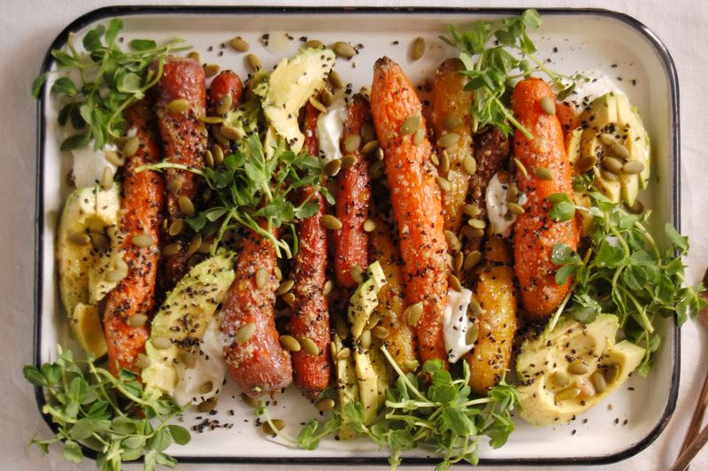 Roasted Carrot and Avocado Salad