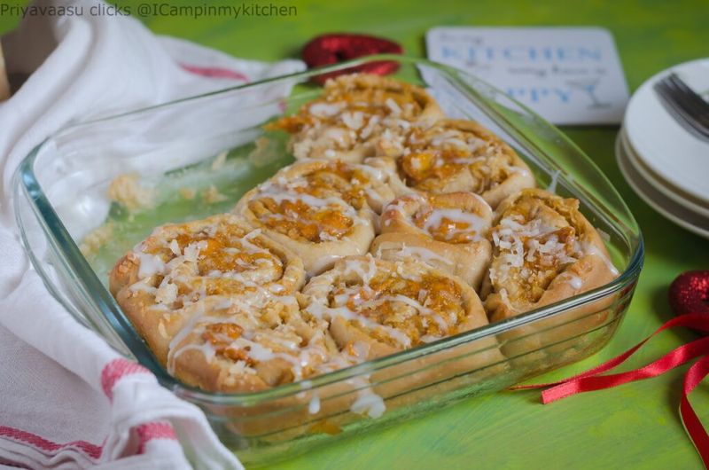Mango Coconut Cinnamon Rolls