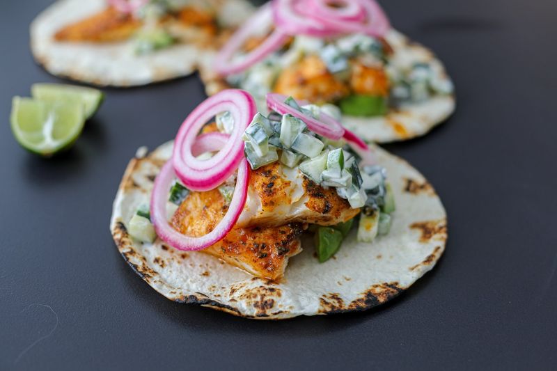 Onion Soup Fish Tacos