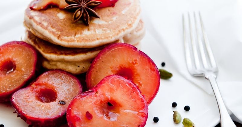 Plum and Ginger Pancakes