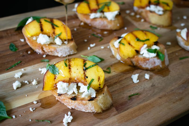 Grilled Peach Bruschetta