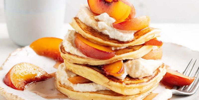 Peach and Ricotta Pancakes