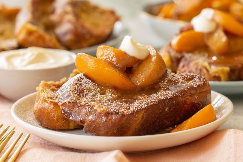 Baked Peach French Toast