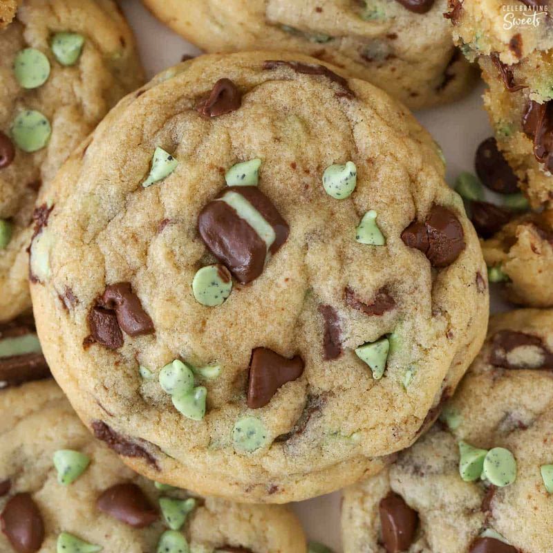 Mint Chocolate Chip Cream Cheese Cookies