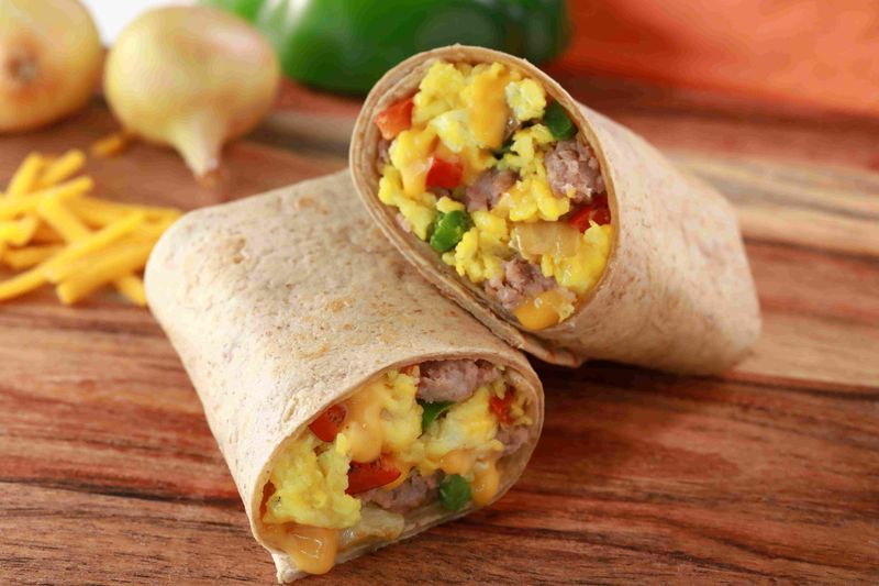 Breakfast Burrito with Turkey Sausage
