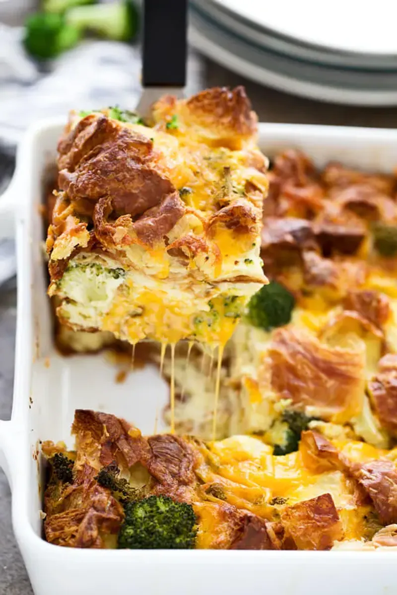 Cheddar and Broccoli Breakfast Bake