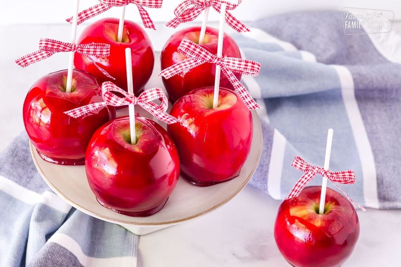 Raspberry Caramel Apples