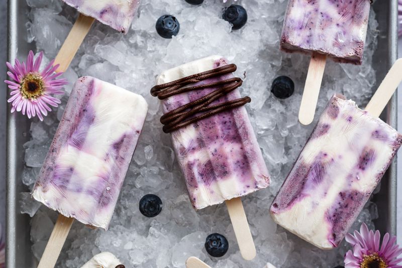 Blueberry Yogurt Popsicles