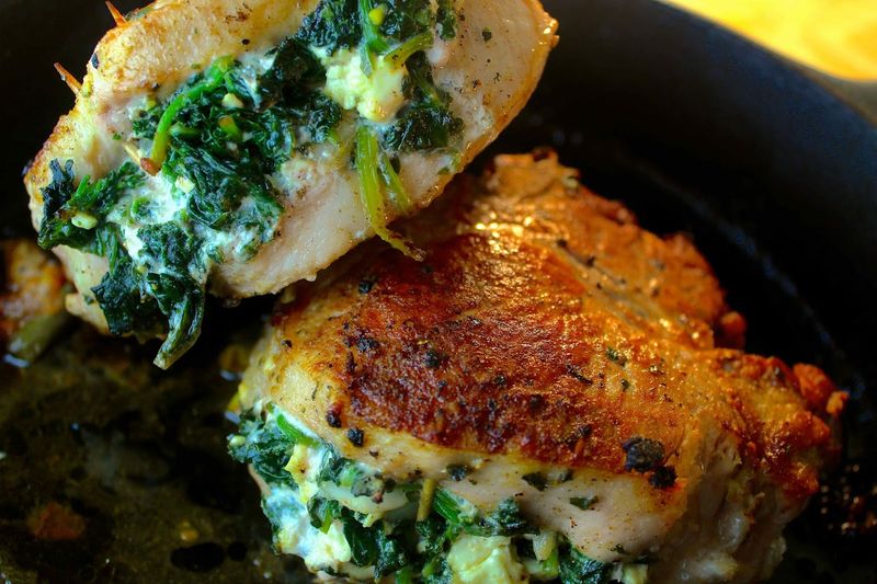 Stuffed Pork Chops with Spinach and Feta