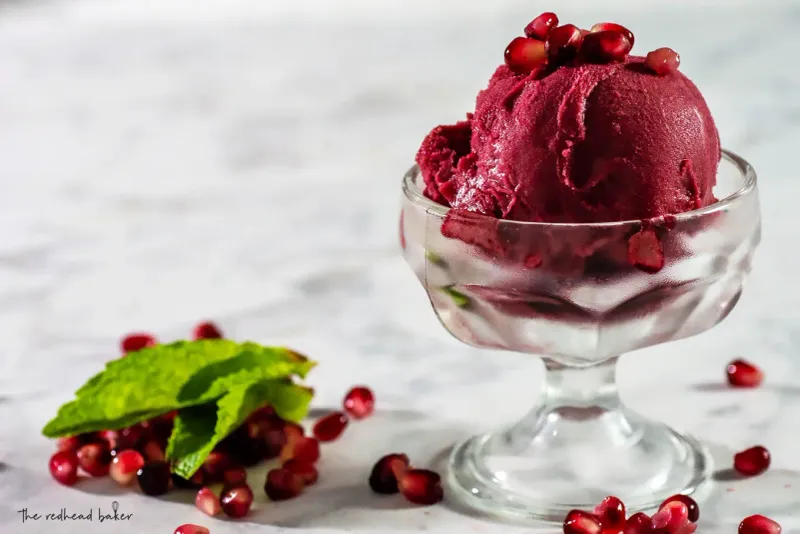 Pomegranate and Mint Sorbet