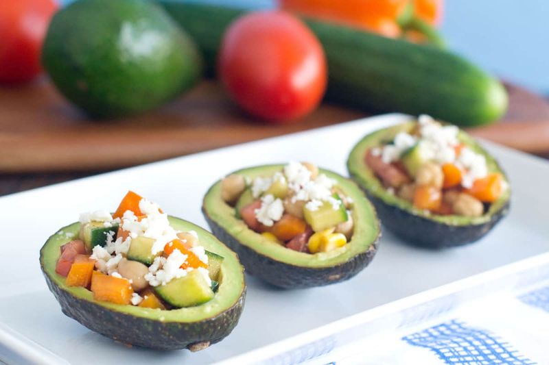 Mediterranean Stuffed Avocados
