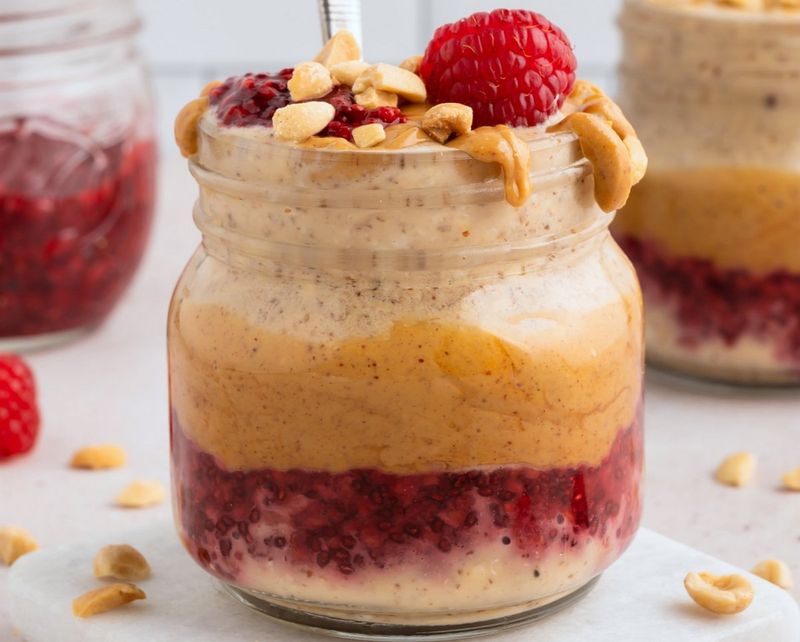 Peanut Butter and Jelly Overnight Oats