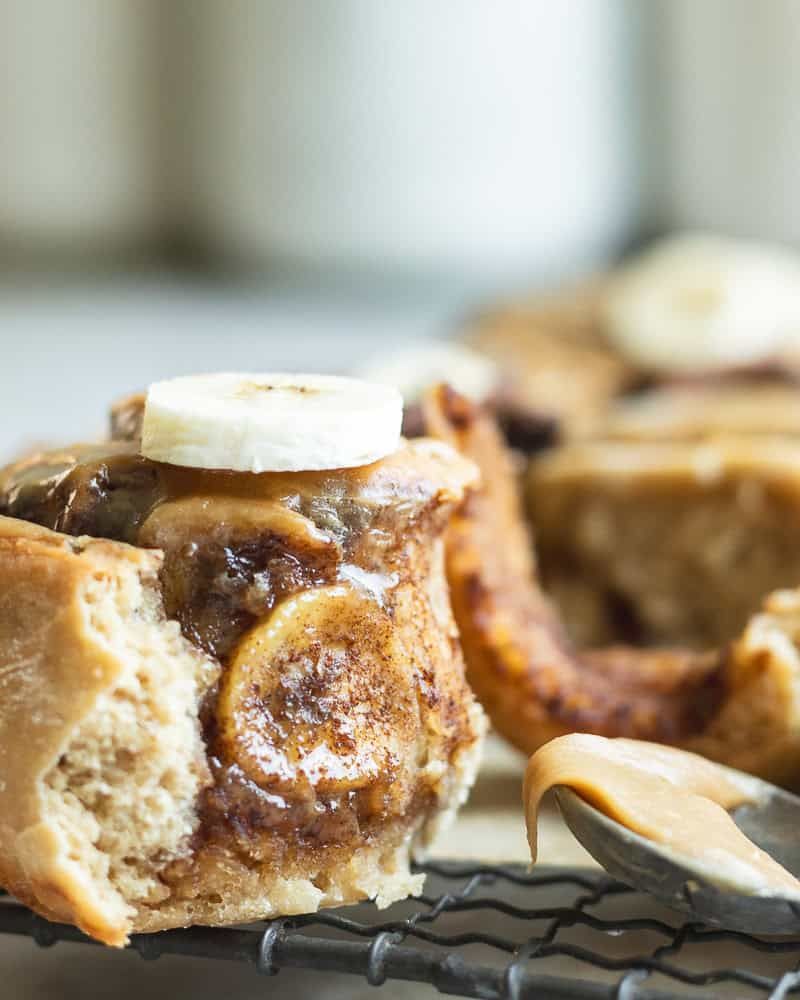 Caramel Banana Cinnamon Roll