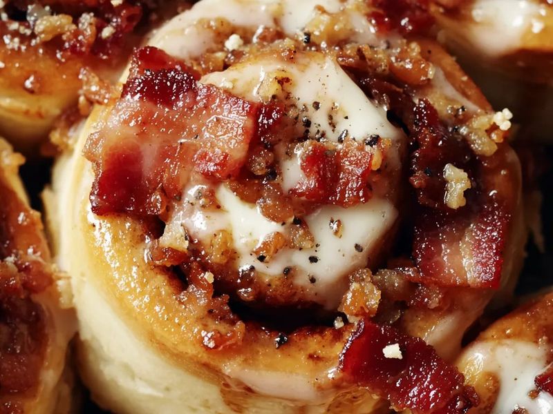 Maple Bacon Cinnamon Rolls