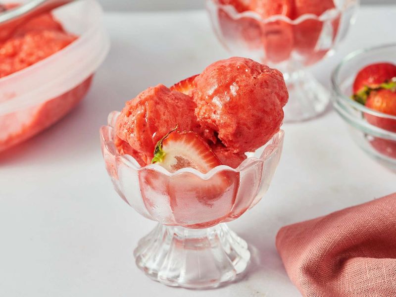 Strawberry Basil Sorbet