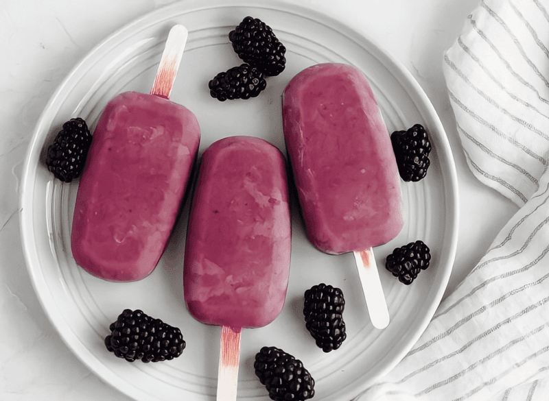Blackberry Yogurt Popsicles