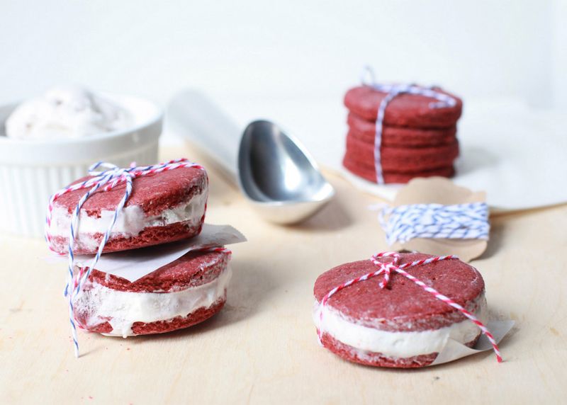 Red Velvet Ice Cream Sandwiches
