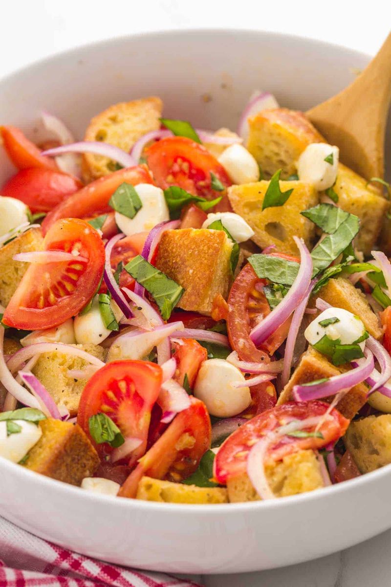 Panzanella Salad with Mozzarella