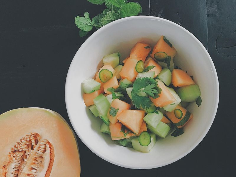 Cucumber and Melon Salad with Mint