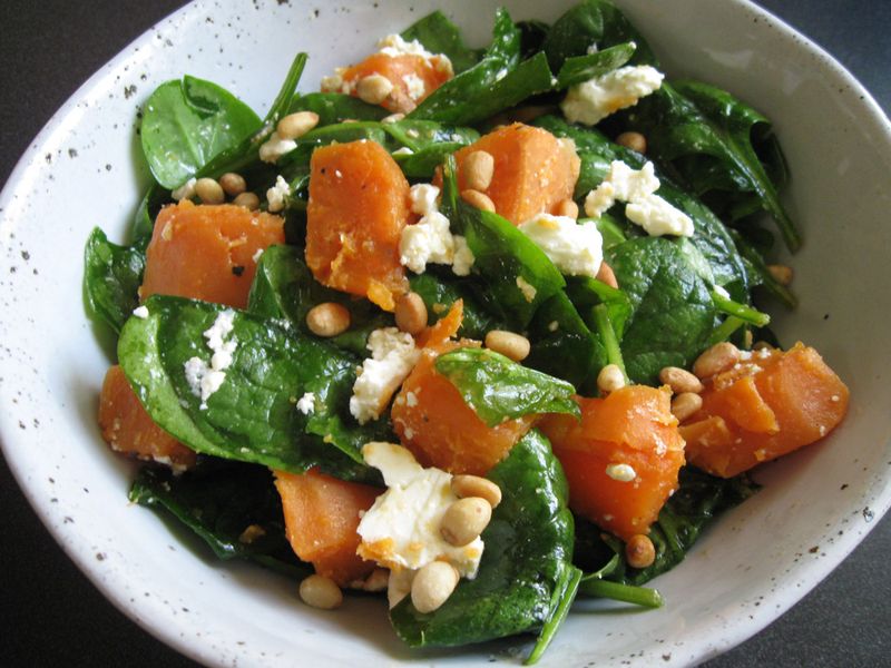 Sweet Potato and Spinach Salad