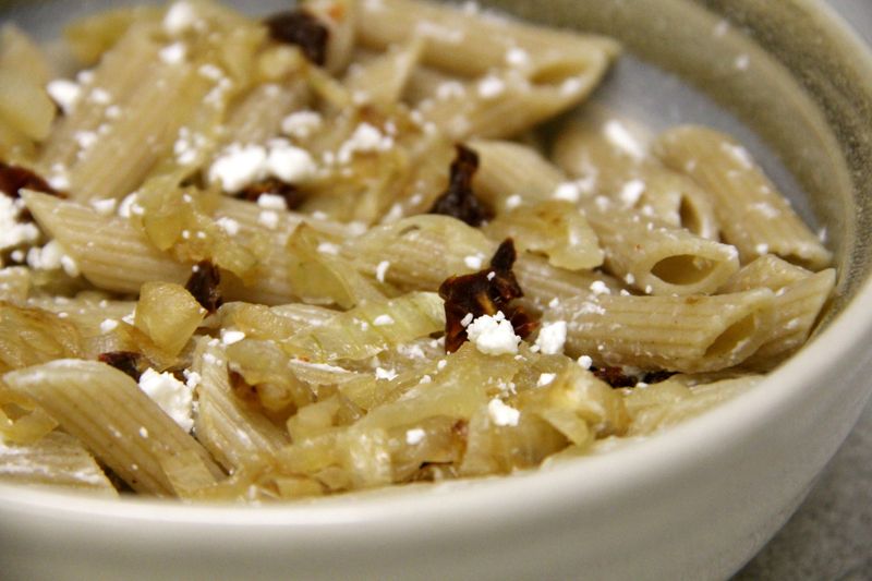 Caramelized Onion and Goat Cheese Pasta