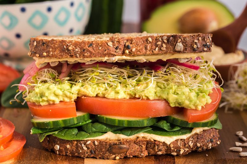 Avocado and Sprout Sandwich