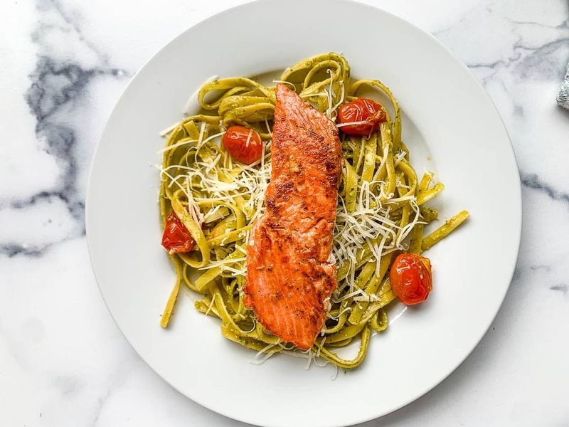 Pesto Salmon Pasta