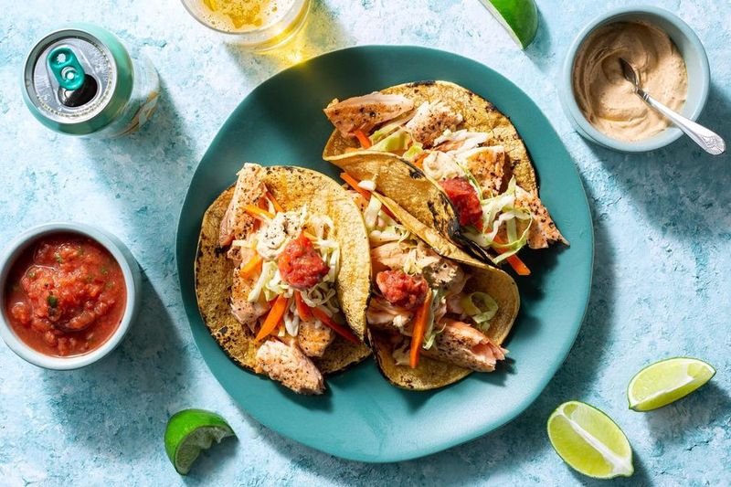 Salmon Skin Tacos