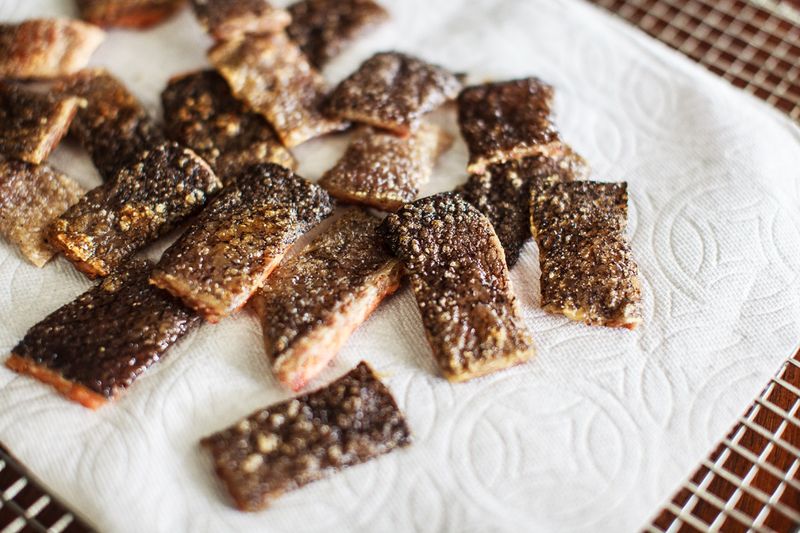 Salmon Skin Cracklings