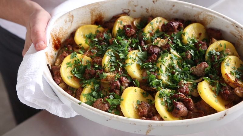 Sausage and Polenta Bake