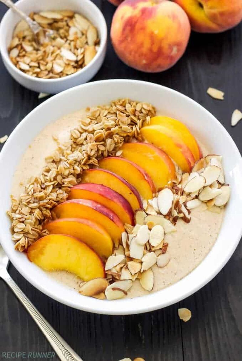 Peach and Almond Smoothie Bowl