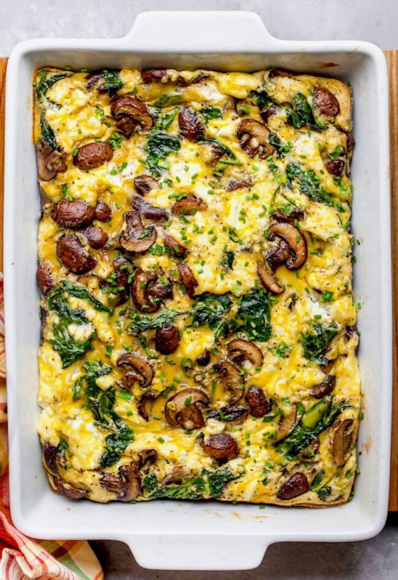 Mushroom and Swiss Breakfast Bake