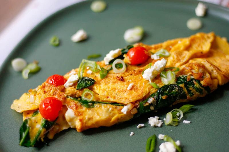 Omelette with Spinach and Feta