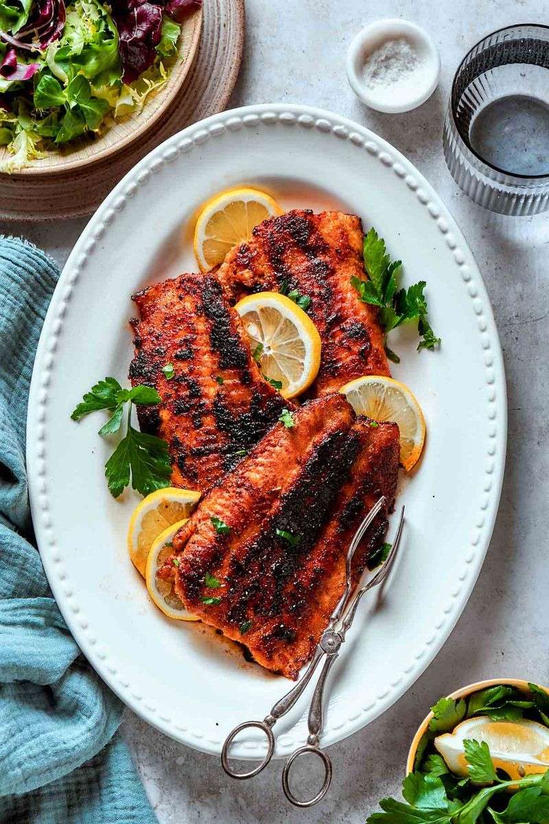Blackened Catfish with Spicy Slaw