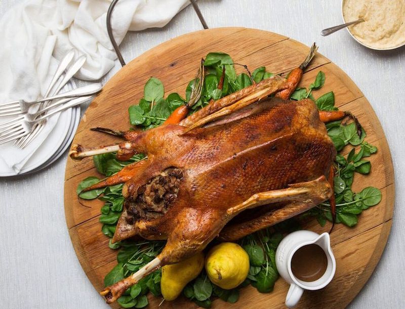Chestnut-Stuffed Roast Goose