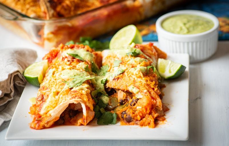 Sweet Potato and Black Bean Enchiladas