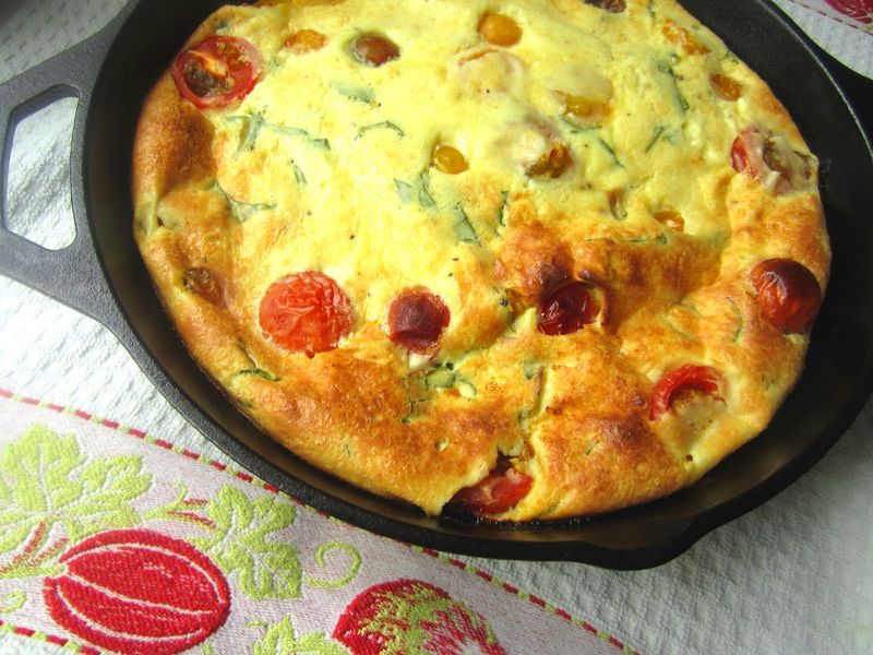 Savory Tomato and Basil Clafoutis