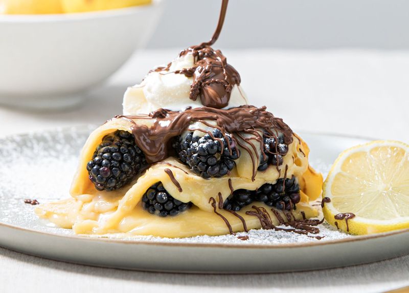 Crepes with Lemon Curd and Berries