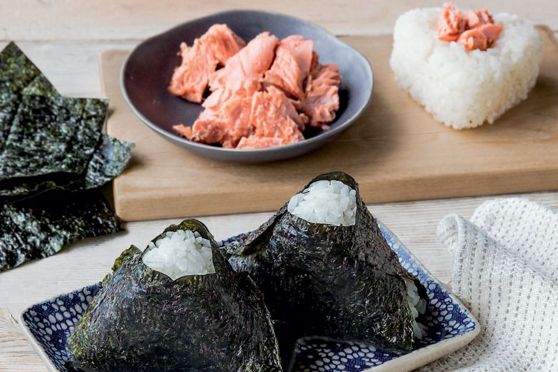 Japanese Onigiri with Salmon