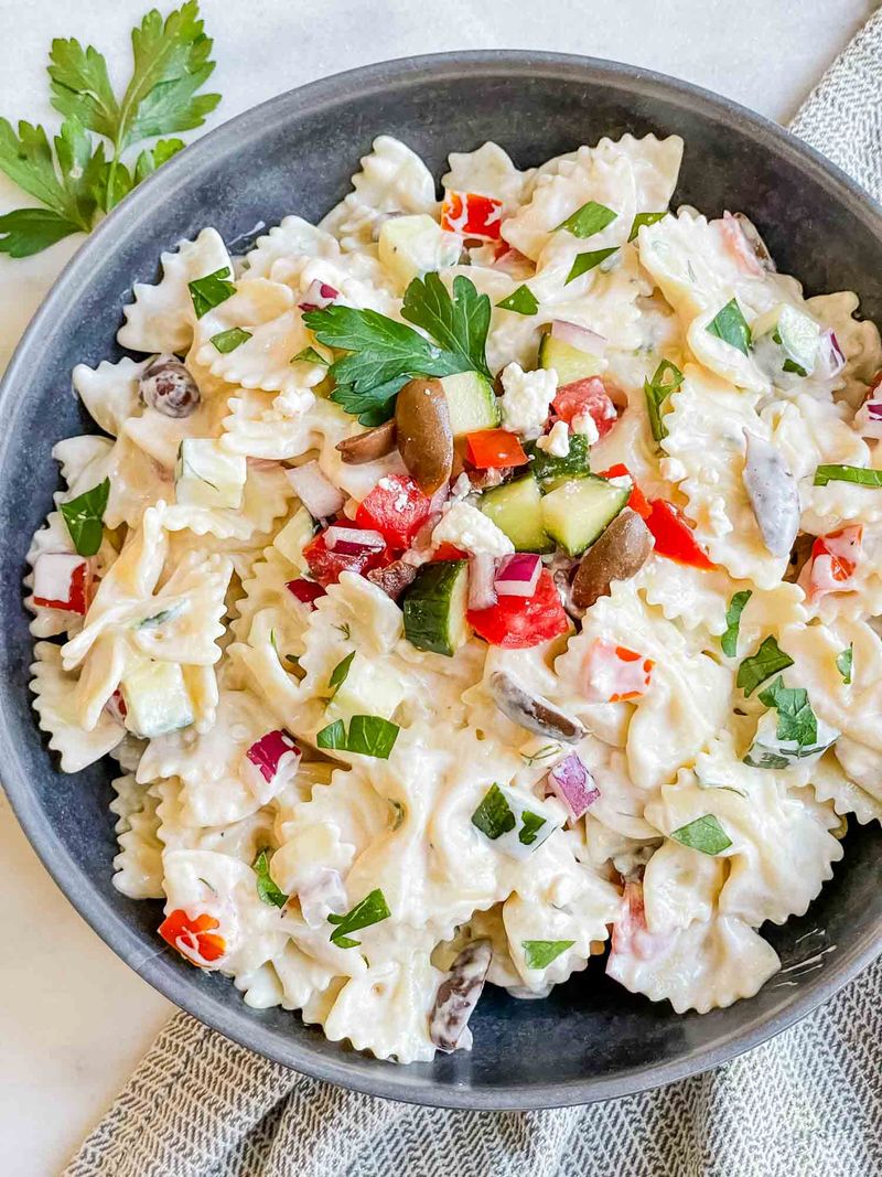 Greek Tzatziki Pasta Salad
