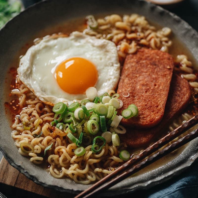 Spam Ramen Noodle Soup