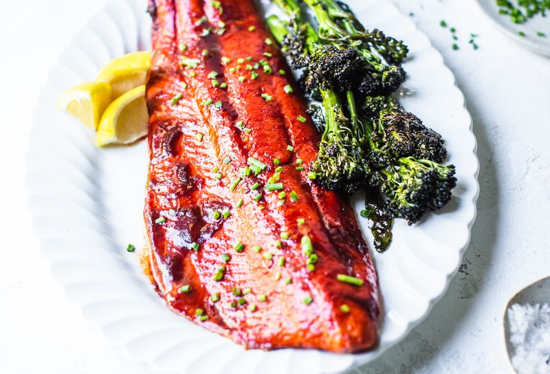 Maple Bourbon Glazed Salmon
