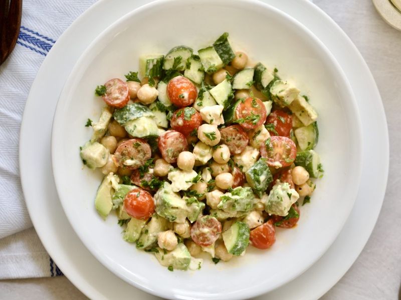 Chickpea Salad with Lemon Tahini Dressing