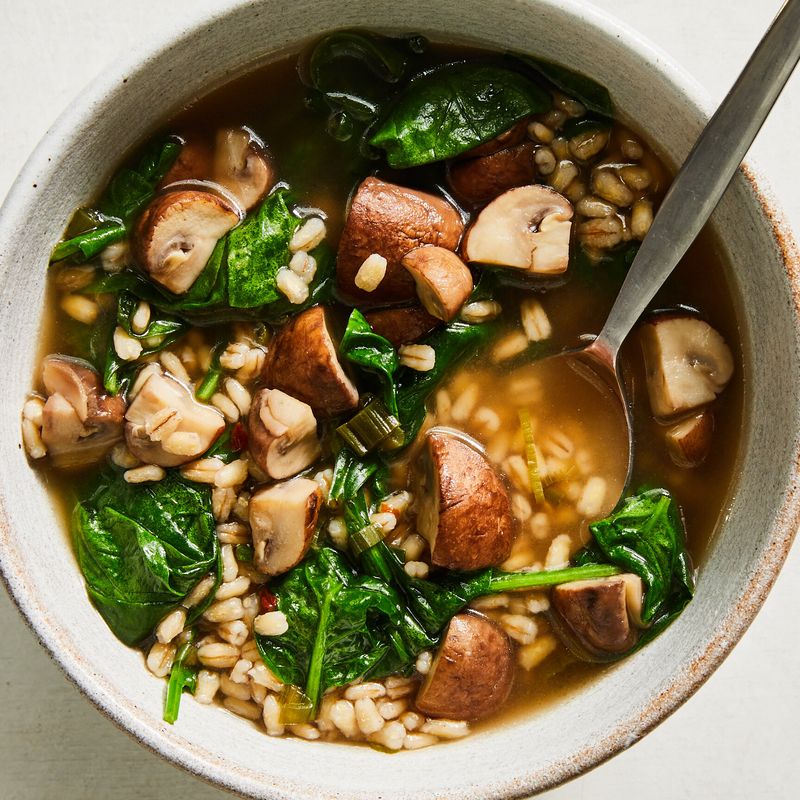 Mushroom and Barley Miso Soup