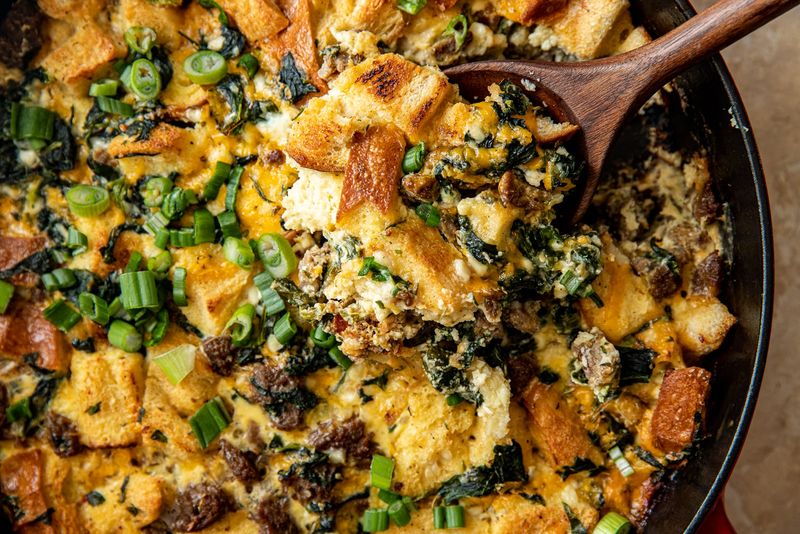 Savory Corn & Sausage Strata